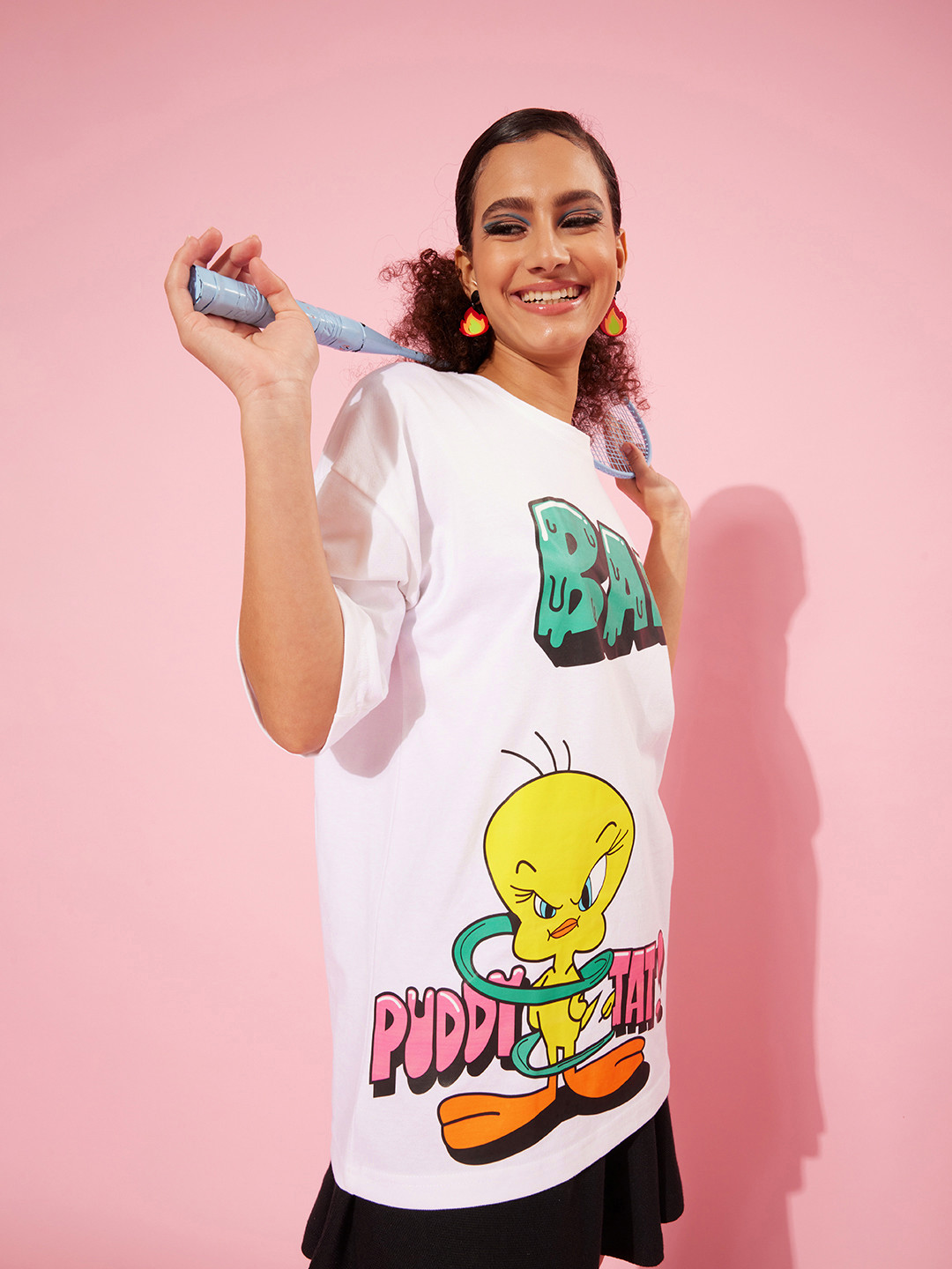 

Stylecast X Hersheinbox Women White Comic Seriously Silly Tshirt