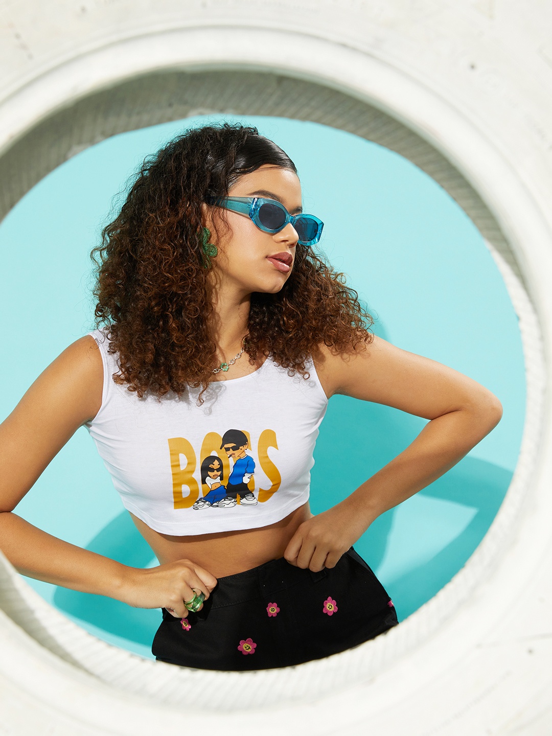 

Stylecast X Hersheinbox White Typography Graphic Top