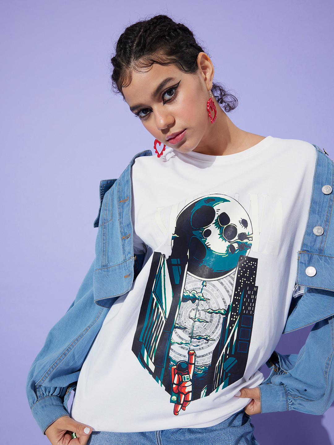 

Stylecast X Hersheinbox Women White Printed T-shirt