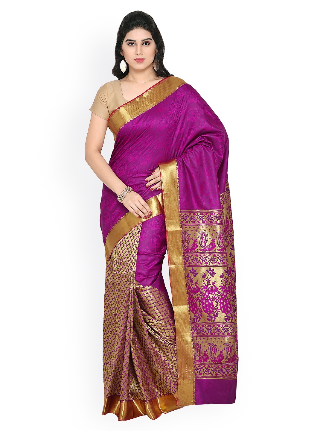 

Varkala Silk Sarees Purple Art Silk Woven Design Saree