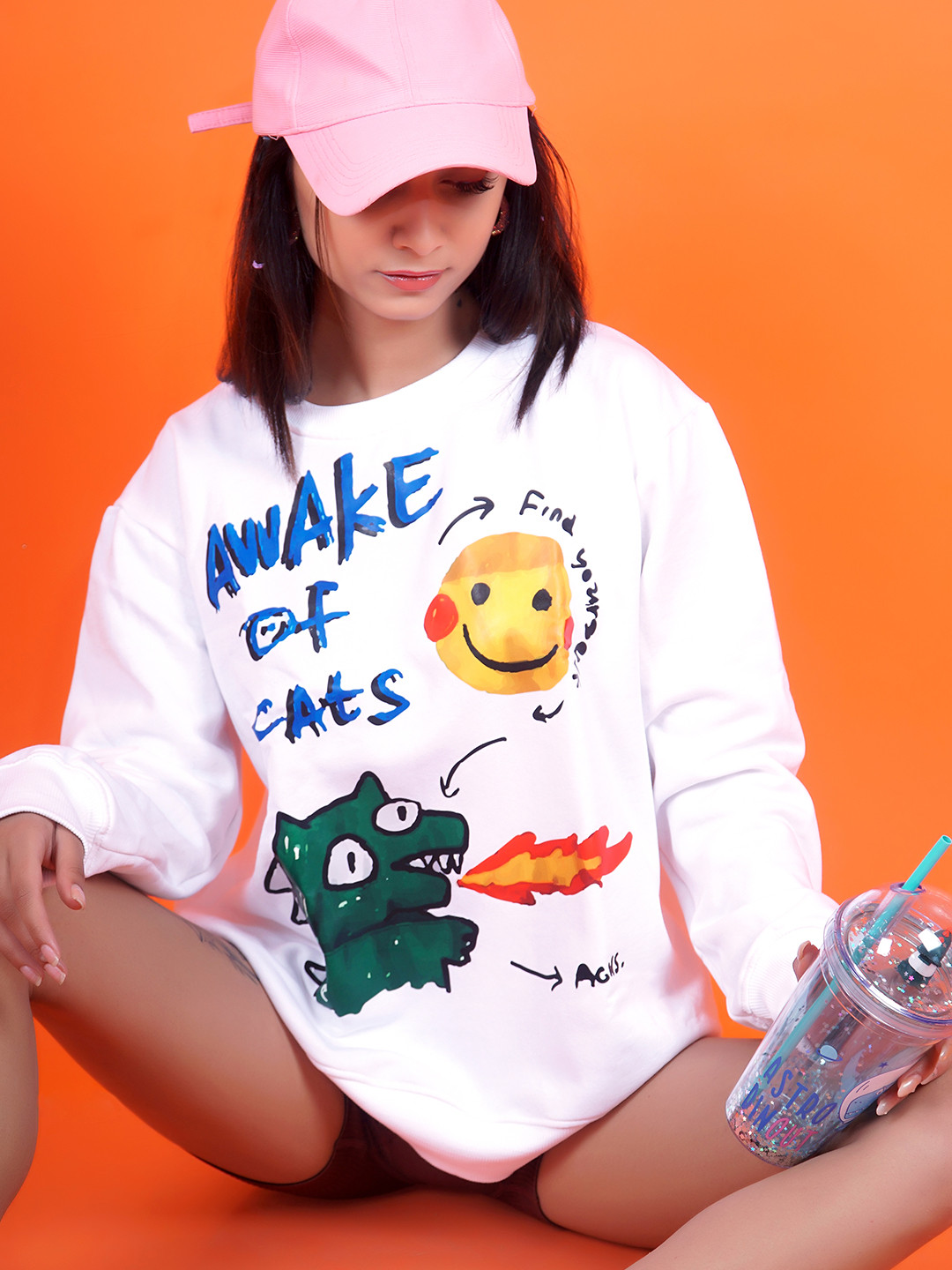 

Stylecast X Hersheinbox Women White Graphic Pure Cotton Sweatshirt