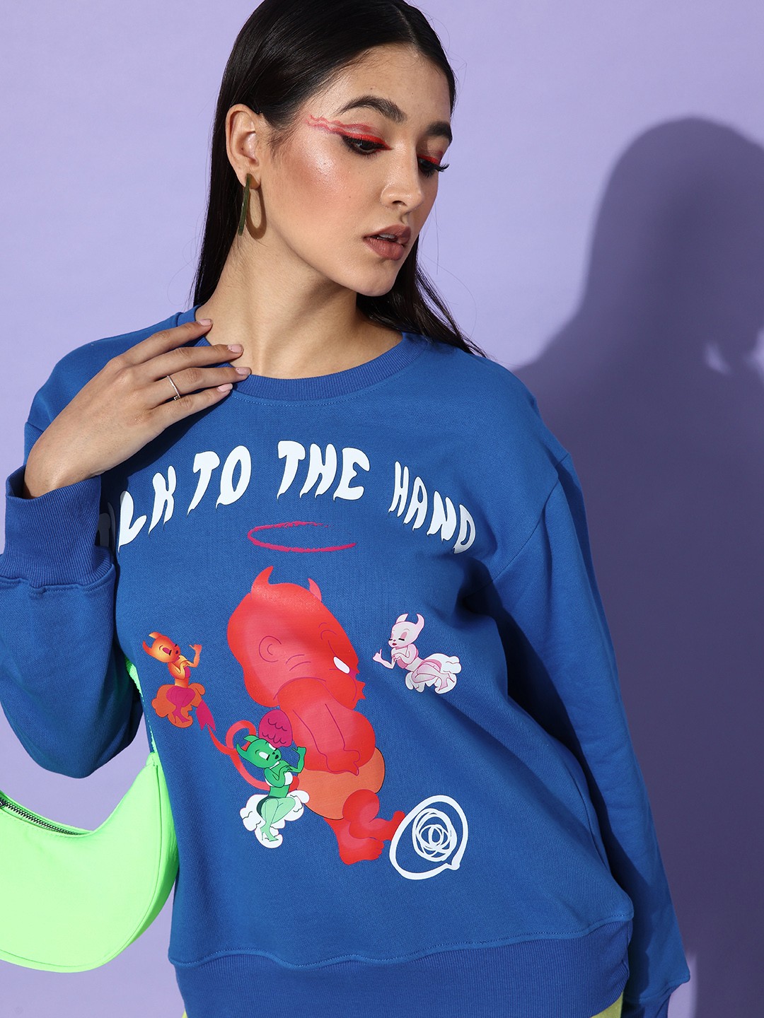 

Stylecast X Hersheinbox Women Blue Graphic Printed Pullover Sweatshirt