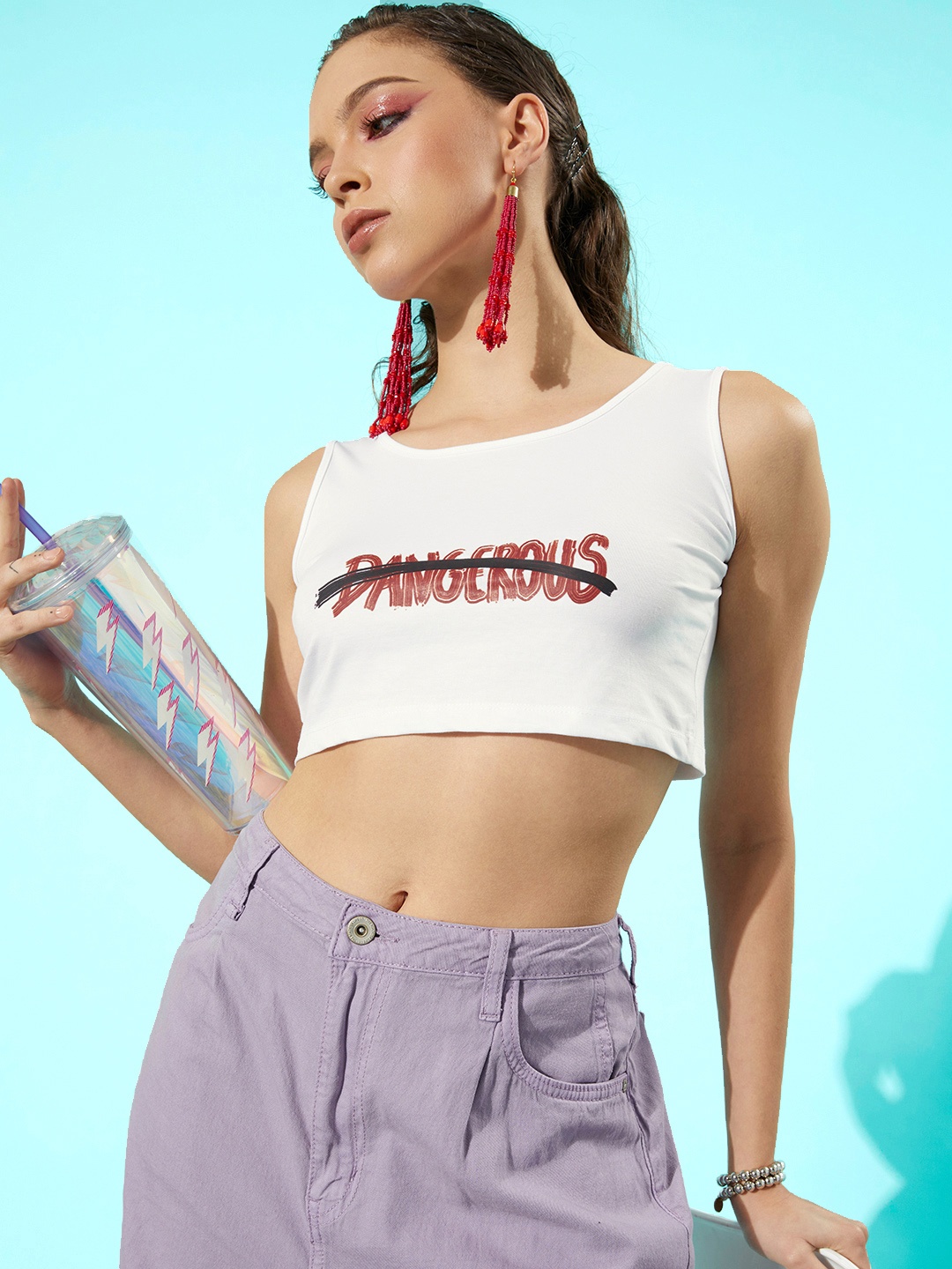 

Stylecast X Hersheinbox White Typography Graphic Top