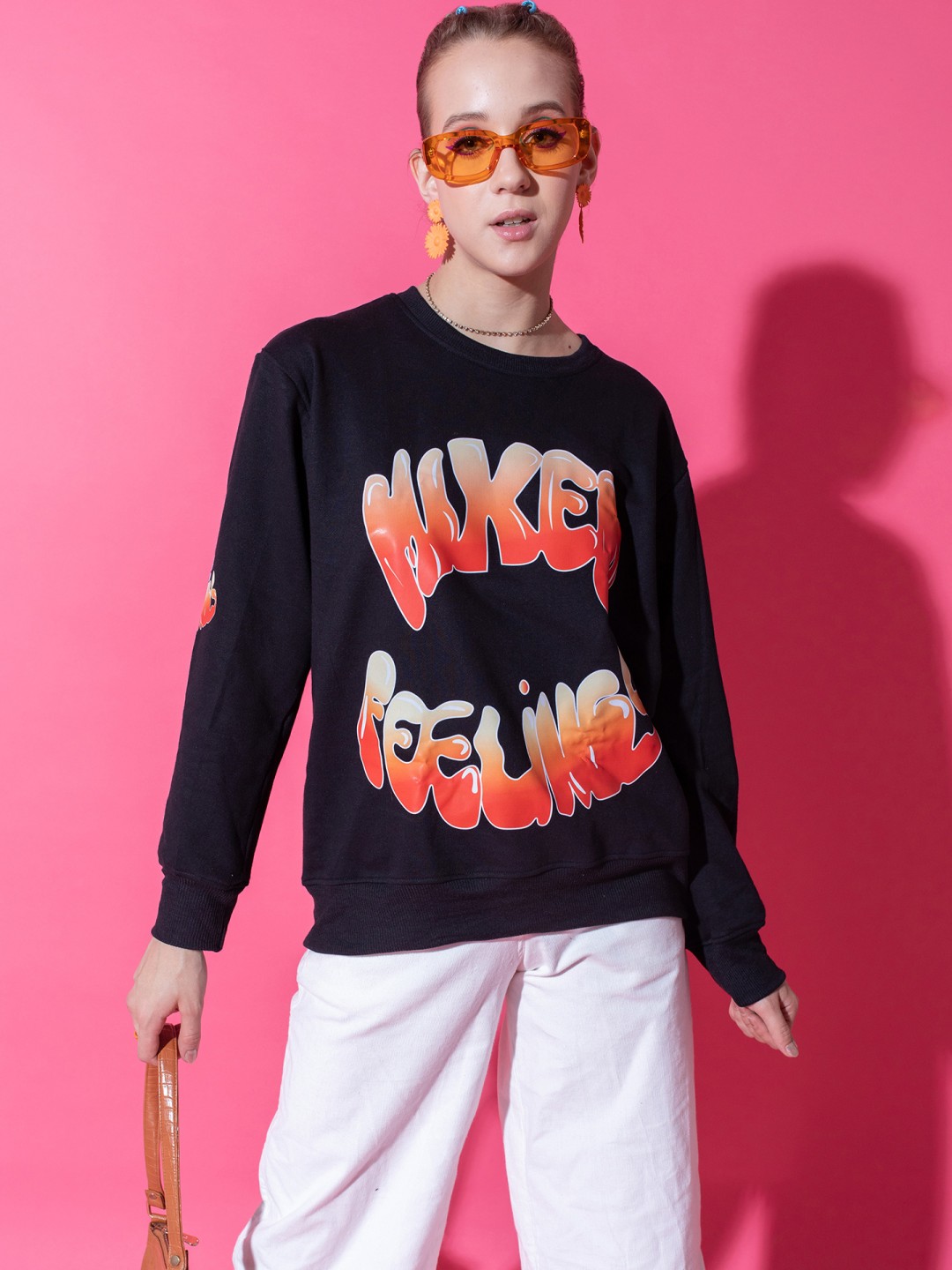 

Stylecast X Hersheinbox Women Black Typography Printed Pure Cotton Sweatshirt