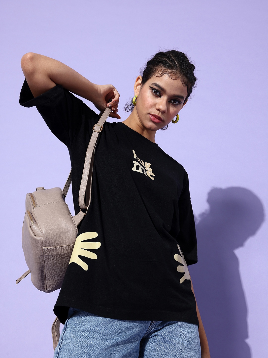 

Stylecast X Hersheinbox Women Black Typography Printed T-shirt
