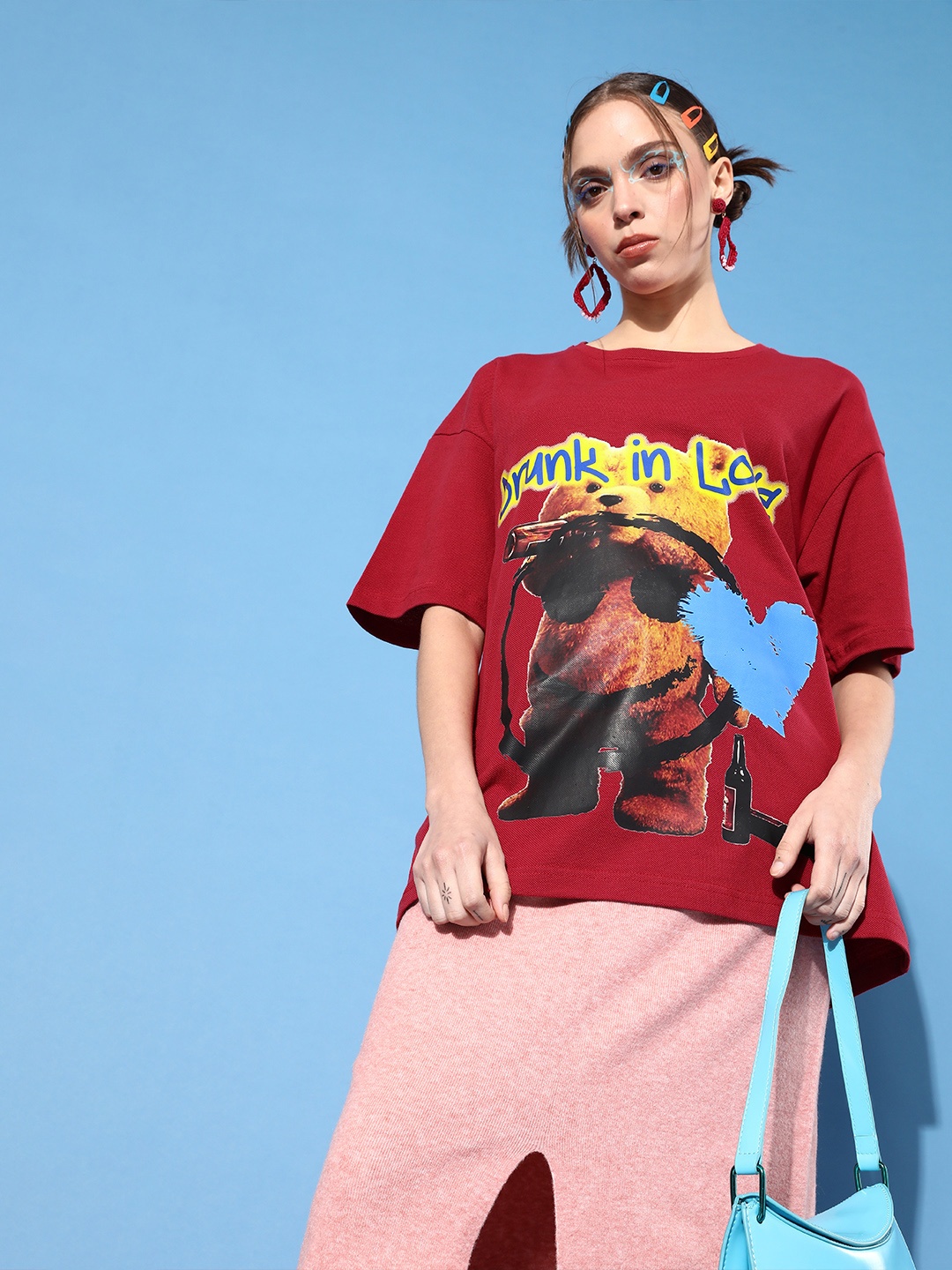 

Stylecast X Hersheinbox Women Maroon Graphic Tee