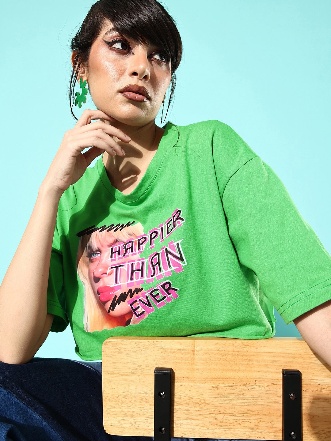 

Stylecast X Hersheinbox Stunning Green Graphic Top
