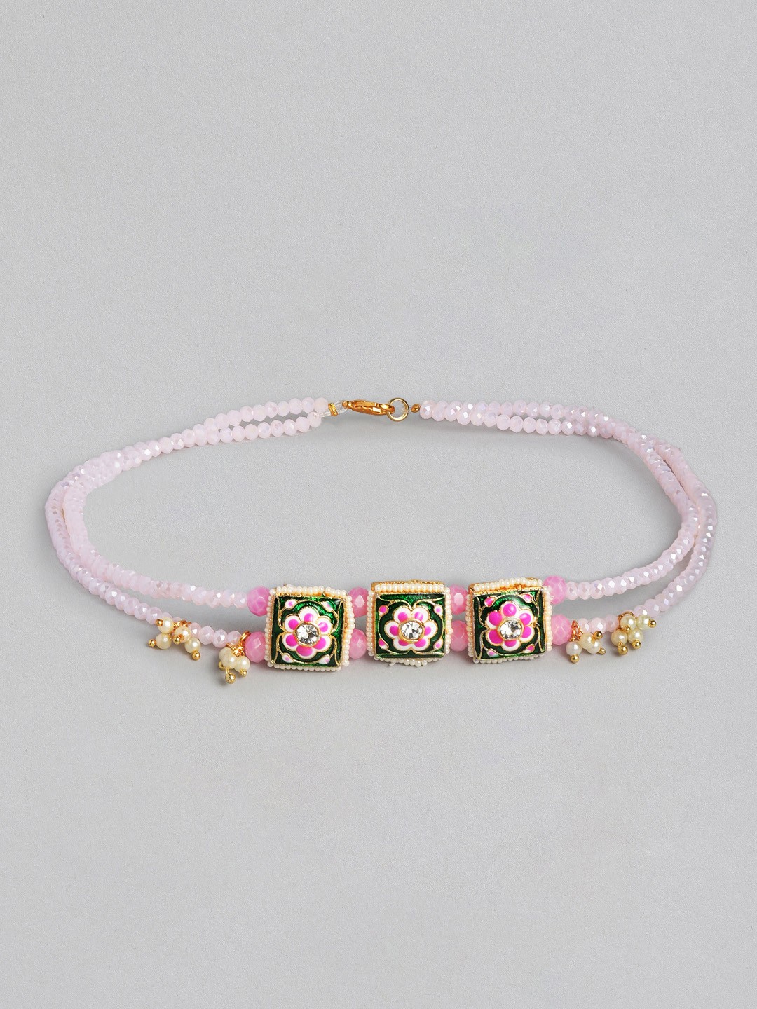 

CHINI C Pink & Green Handcrafted Necklace