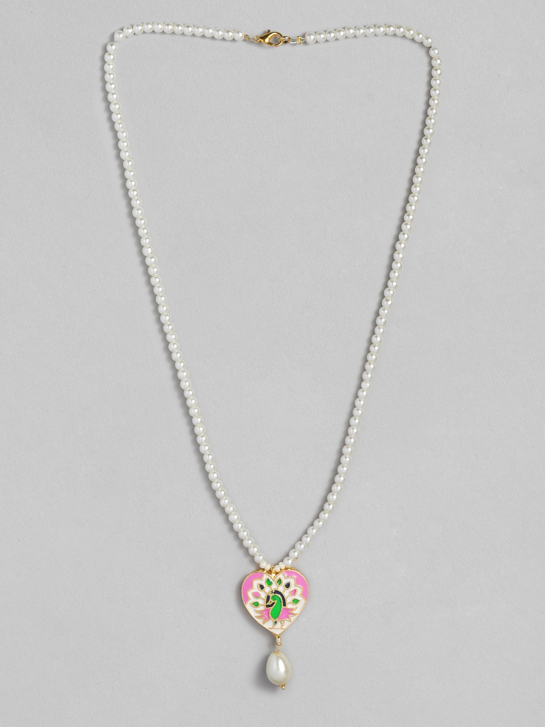 

CHINI C White & Pink Handcrafted Necklace