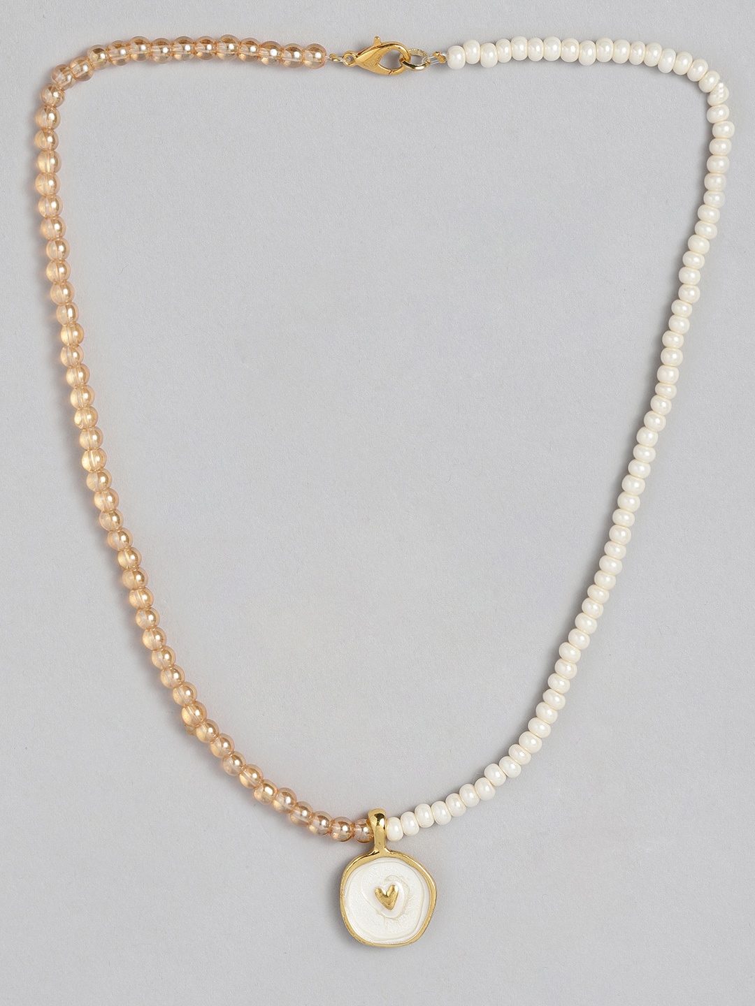 

CHINI C White & Gold-Toned Necklace