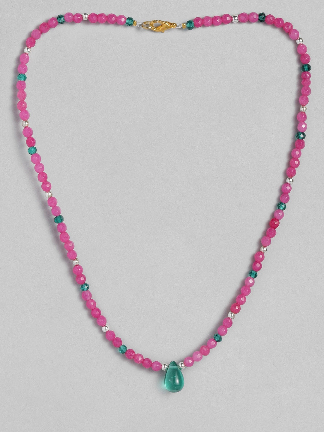 

CHINI C Pink & Green Handcrafted Necklace