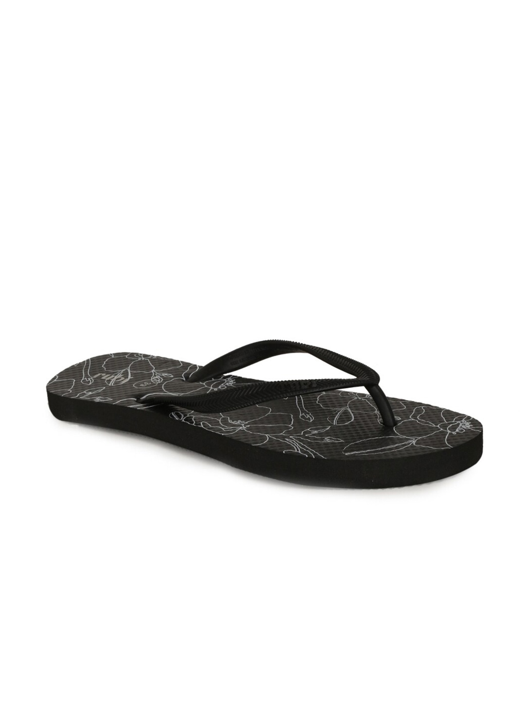 

rubi Women Black & White Printed Rubber Thong Flip-Flops