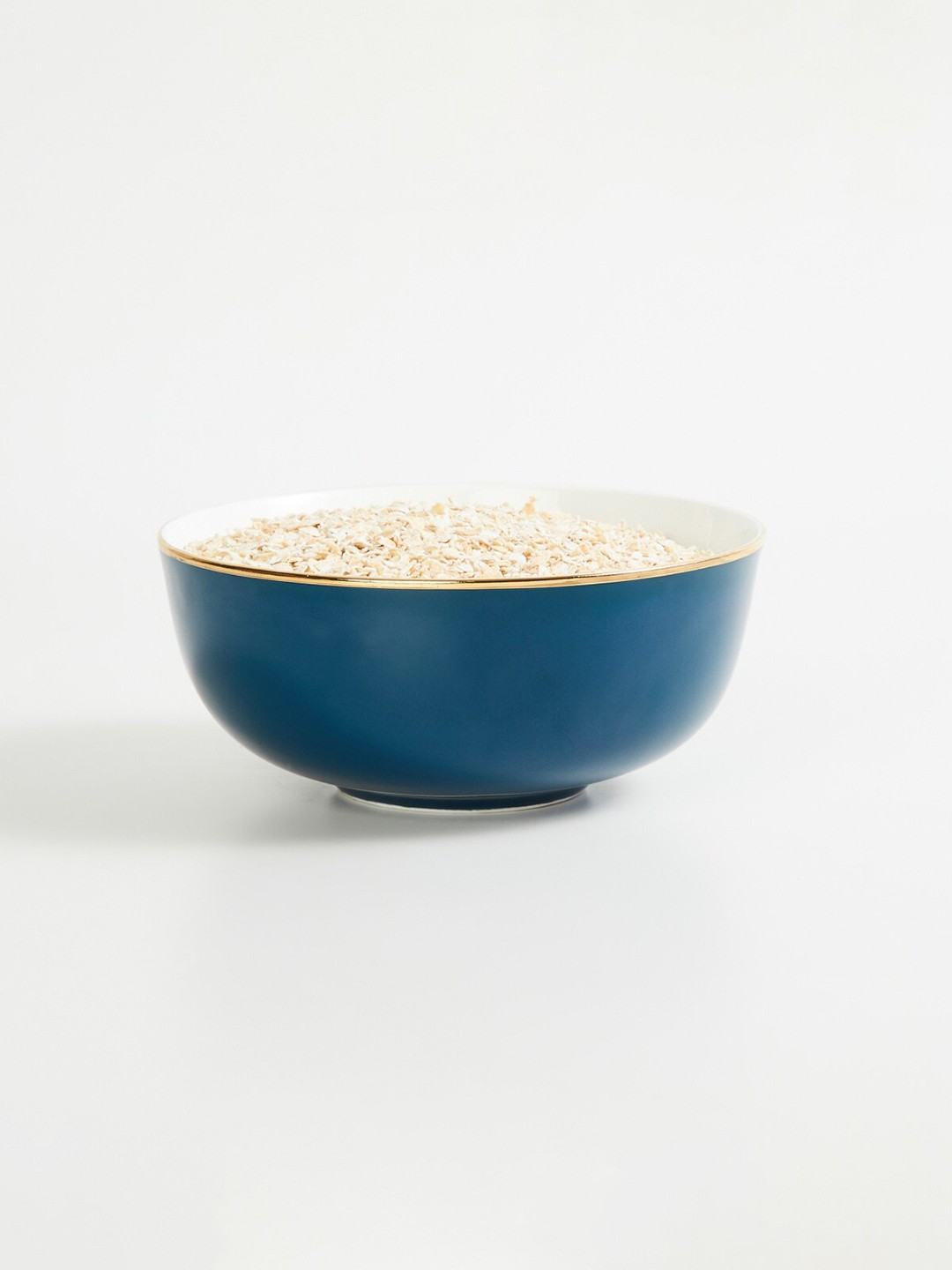 

Home Centre Blue & White Dishwasher safe Bone China Glossy Bowl 600ml