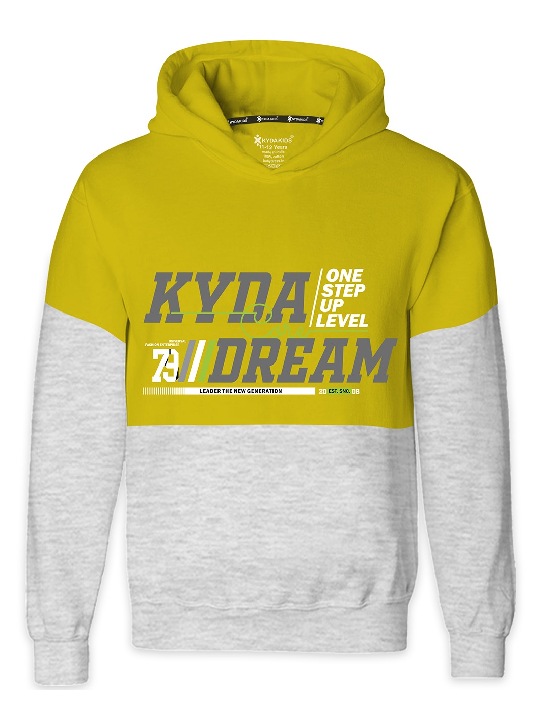 

KYDA KIDS Boys Pure Cotton Yellow Printed Sweatshirt