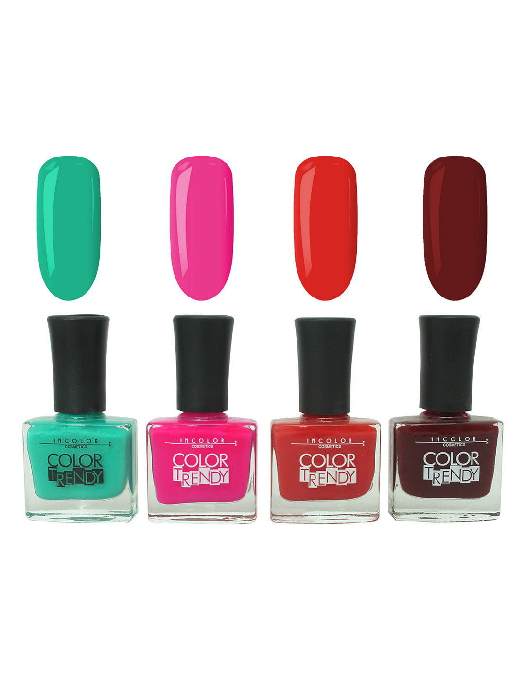 

INCOLOR Set of 4 Colour Trendy Nail Paint-9.5ml, Multi
