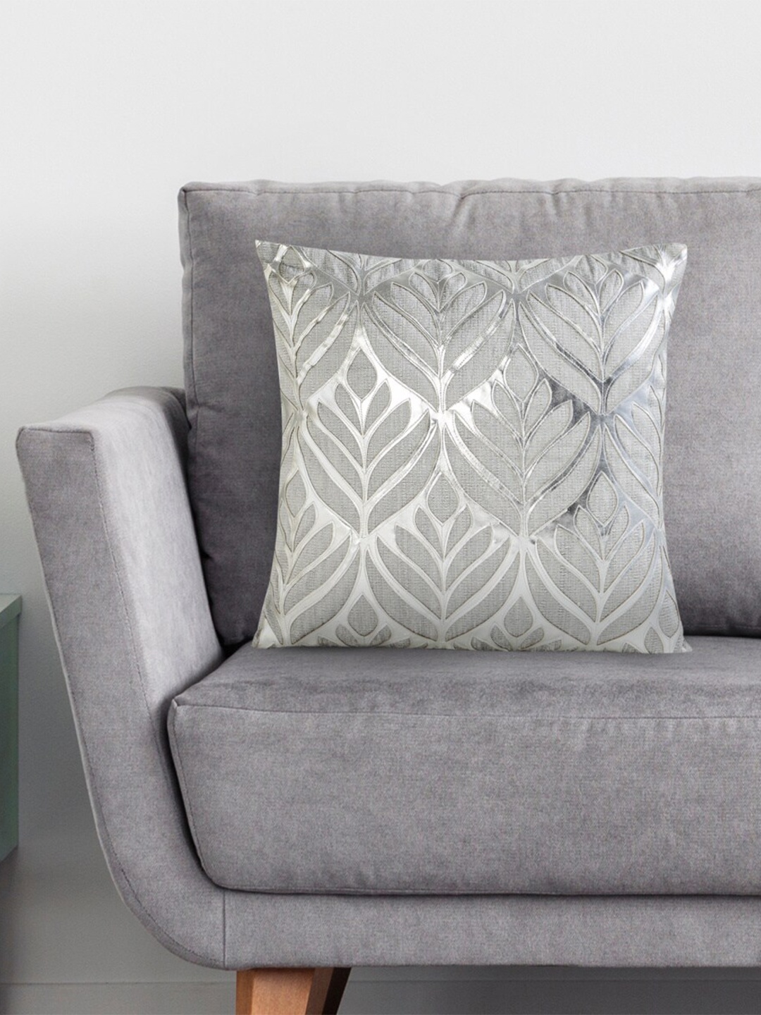 

Home Centre Silver-Toned Geometric Square Cushion Covers