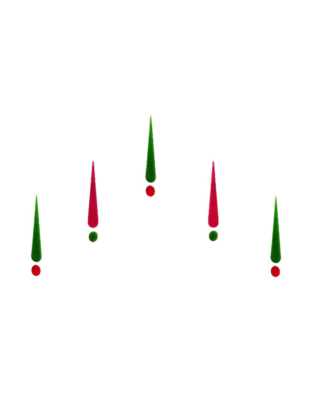 

Comet Busters 5 Pcs Red & Green Reusable Bindi