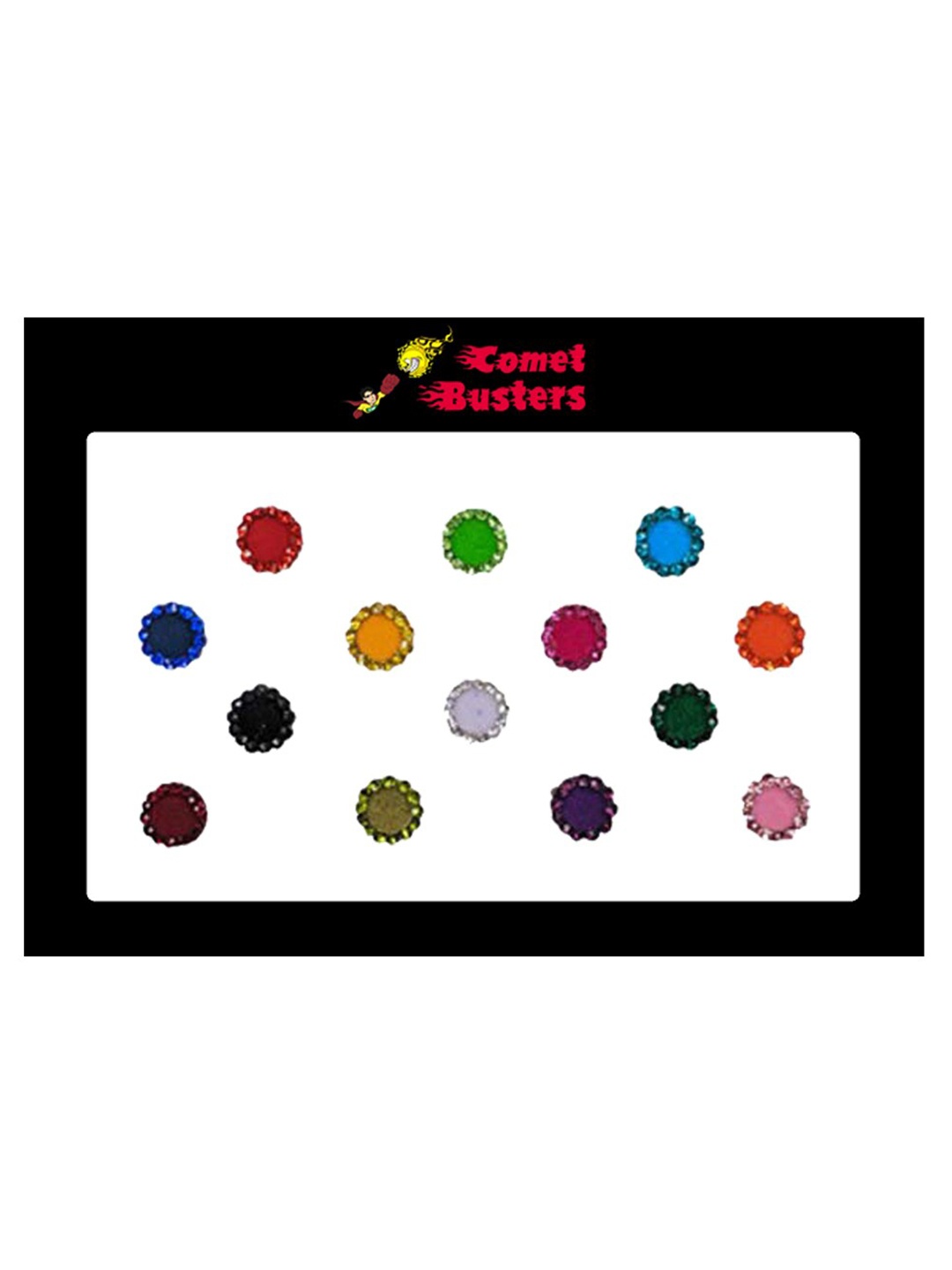 

Comet Busters 14 Pcs Multi-Coloured Circular Shaped Beaded Reusable Bindi