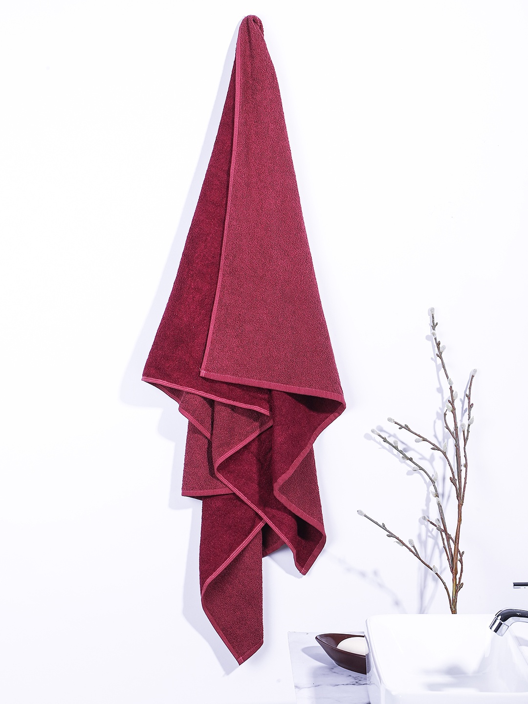 

MUSH Soak & Scrub Bamboo Bath Towels - 500 GSM, Red