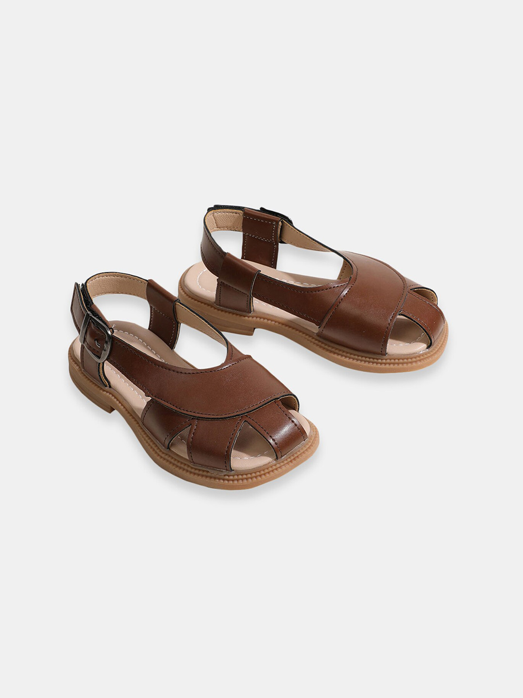 

Hopscotch Girls Brown Open Toe Flats