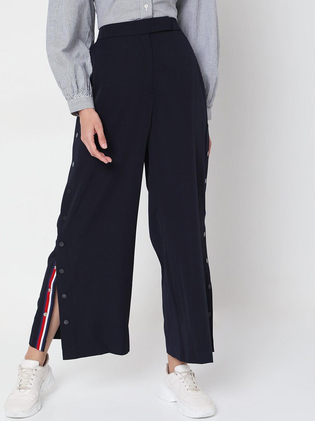 

Vero Moda Women Navy Blue High-Rise Trouser