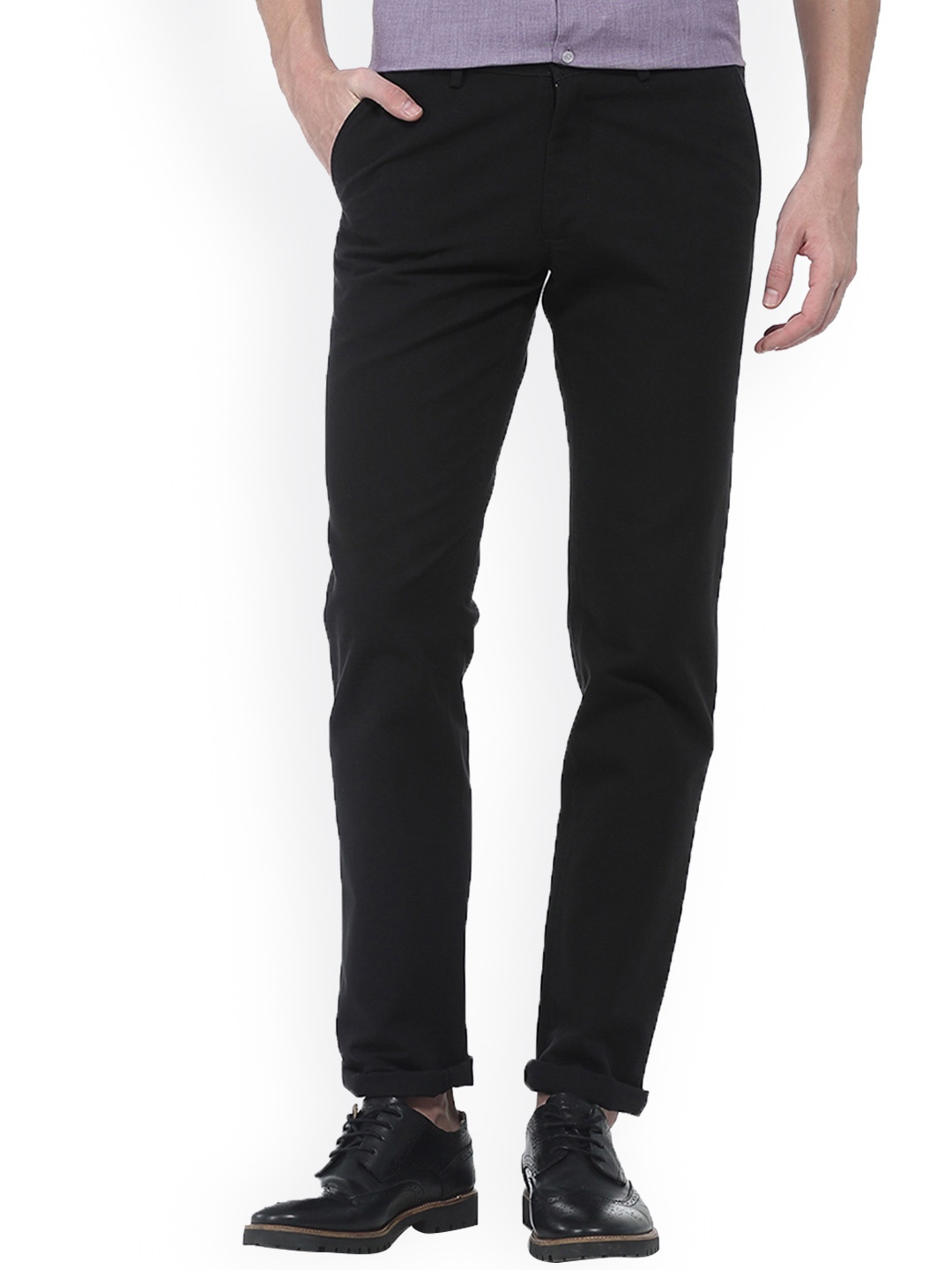 

Basics Men Black Slim Fit Regular Trousers