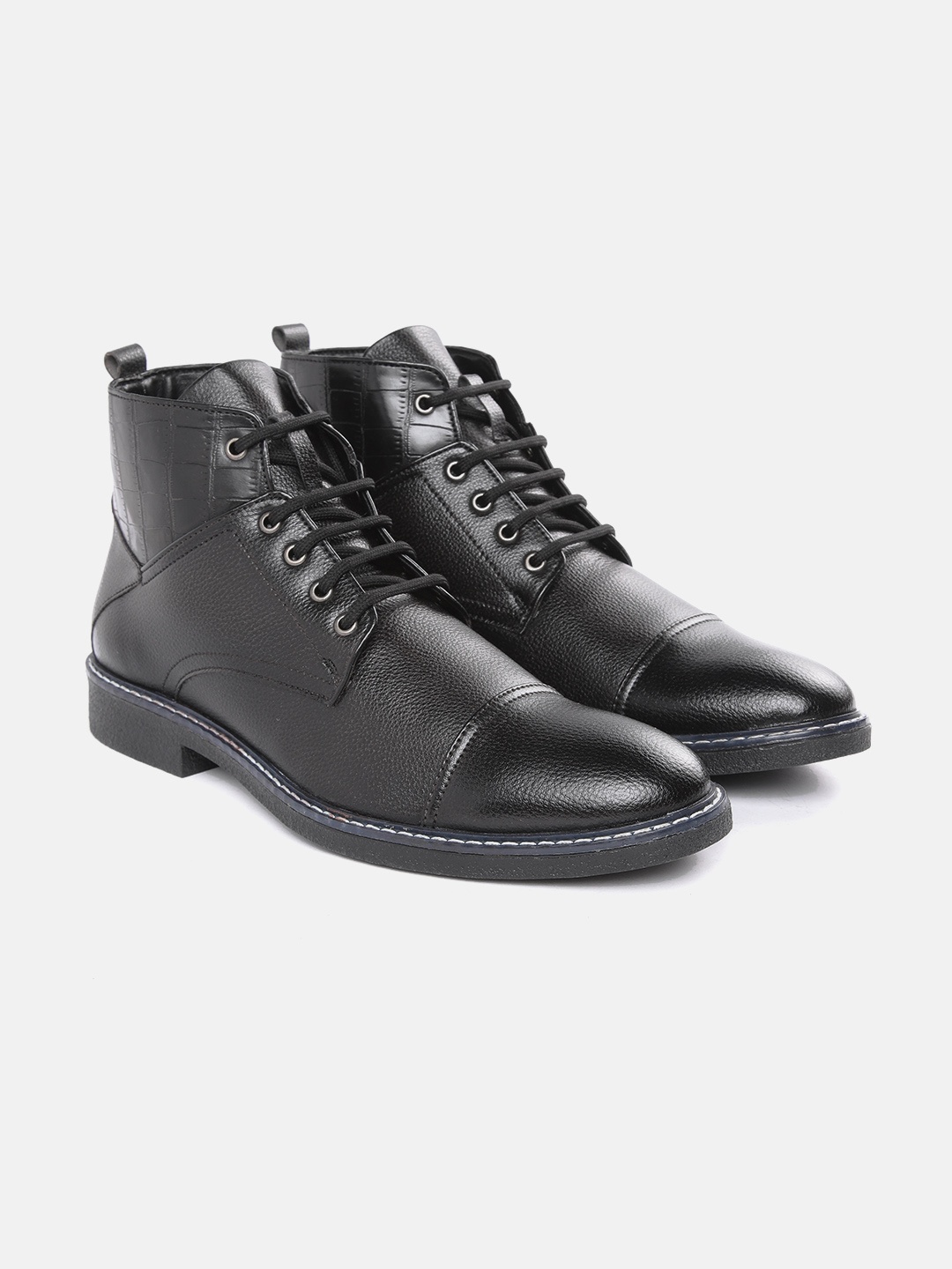 

Carlton London Men Black Solid Boots