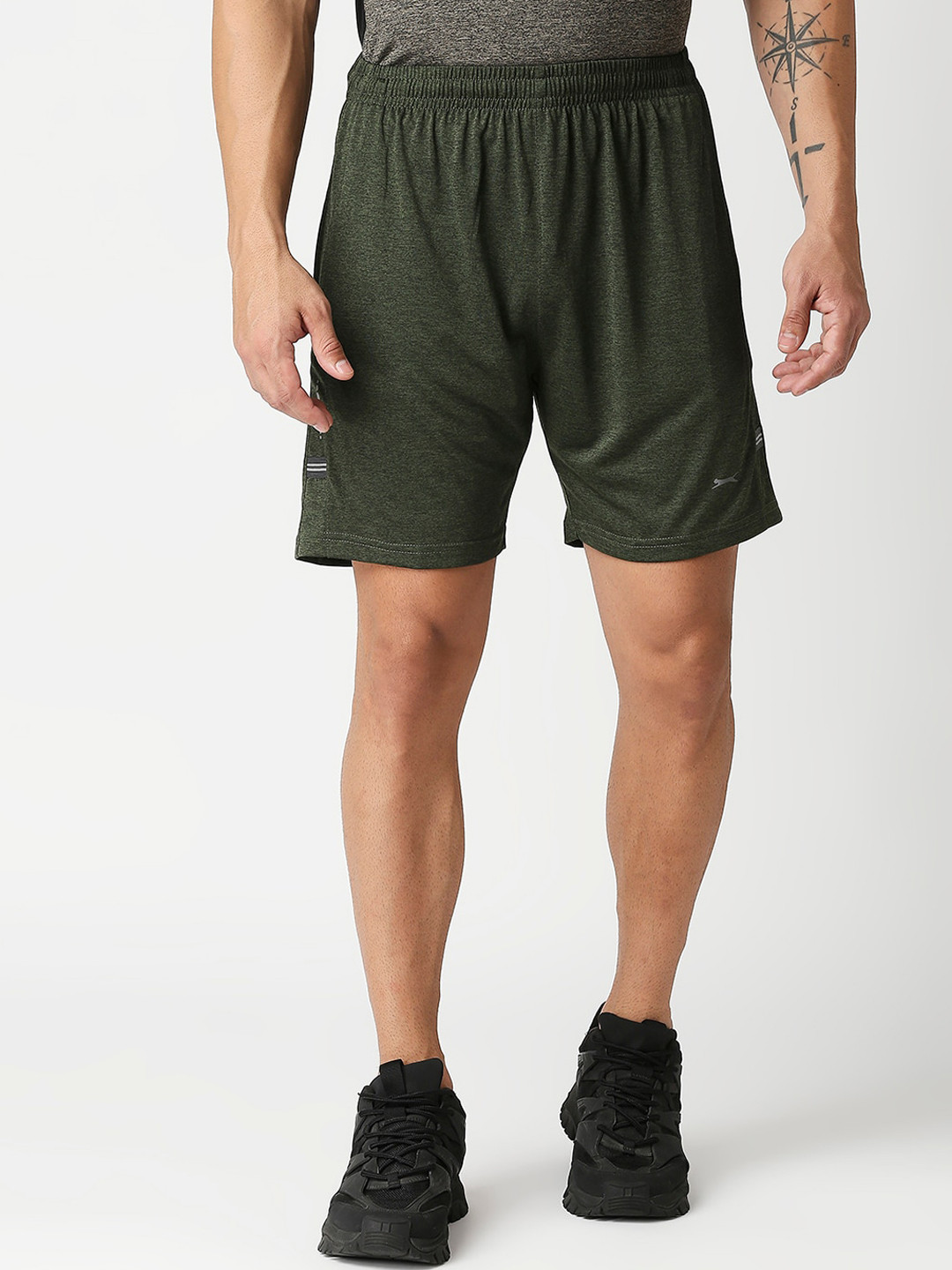 

Black Panther Men Olive Green Running Sports Shorts