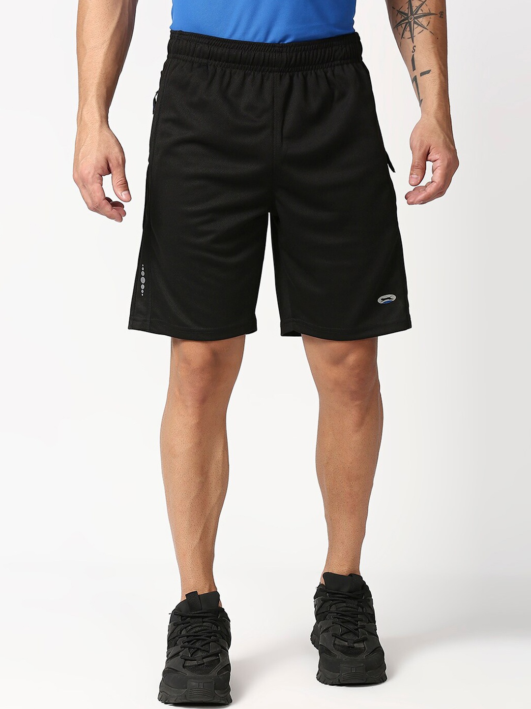 

Black Panther Men Black Solid Running Sports Shorts