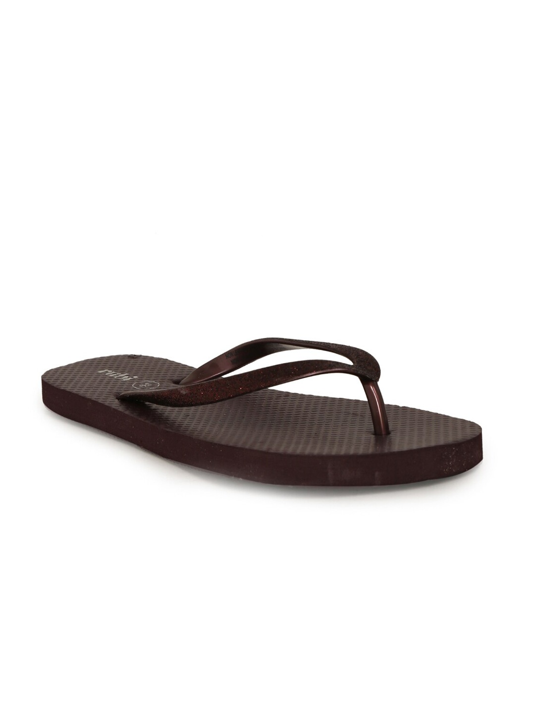 

rubi Women Brown Rubber Thong Flip-Flops