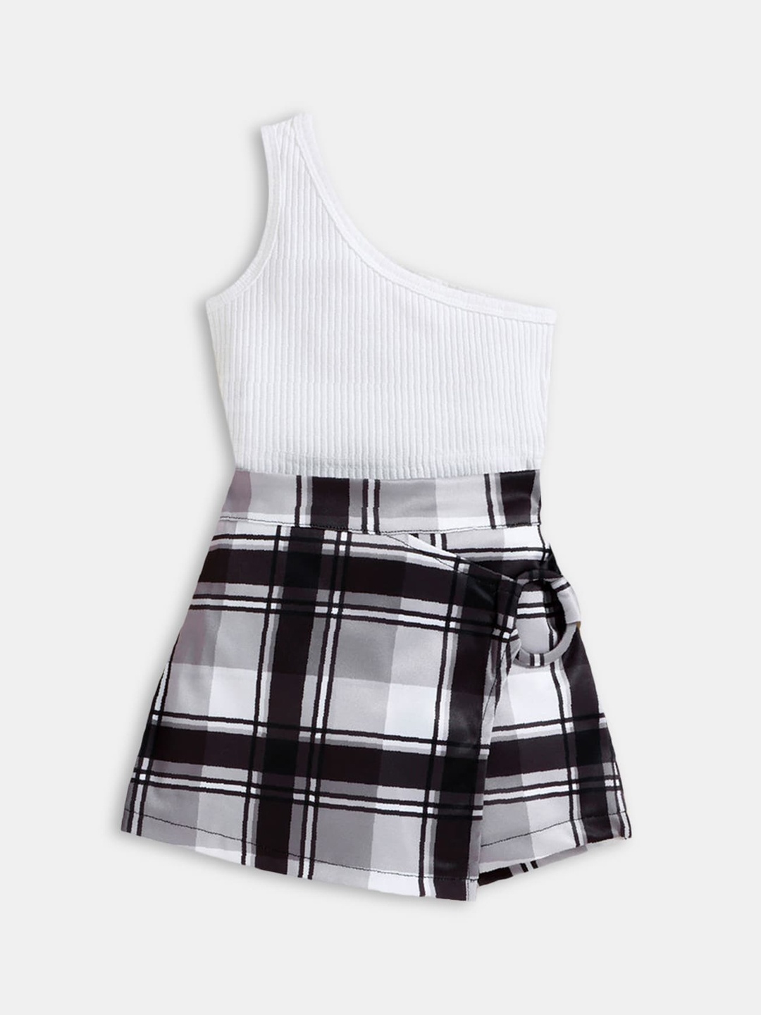 

Hopscotch Girls White & Black Top with Skirt