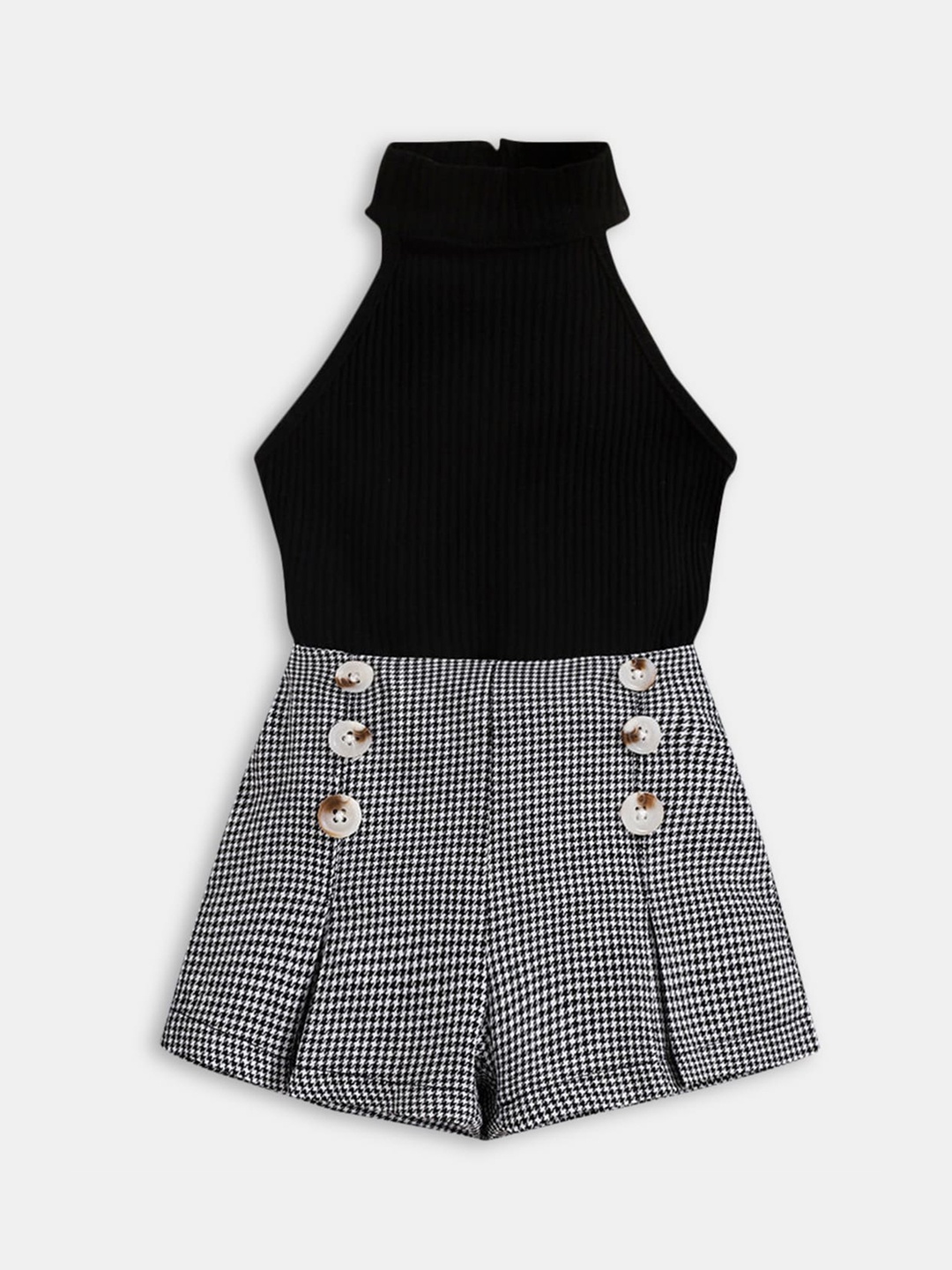 

Hopscotch Girls Black & Grey Top with Shorts Set