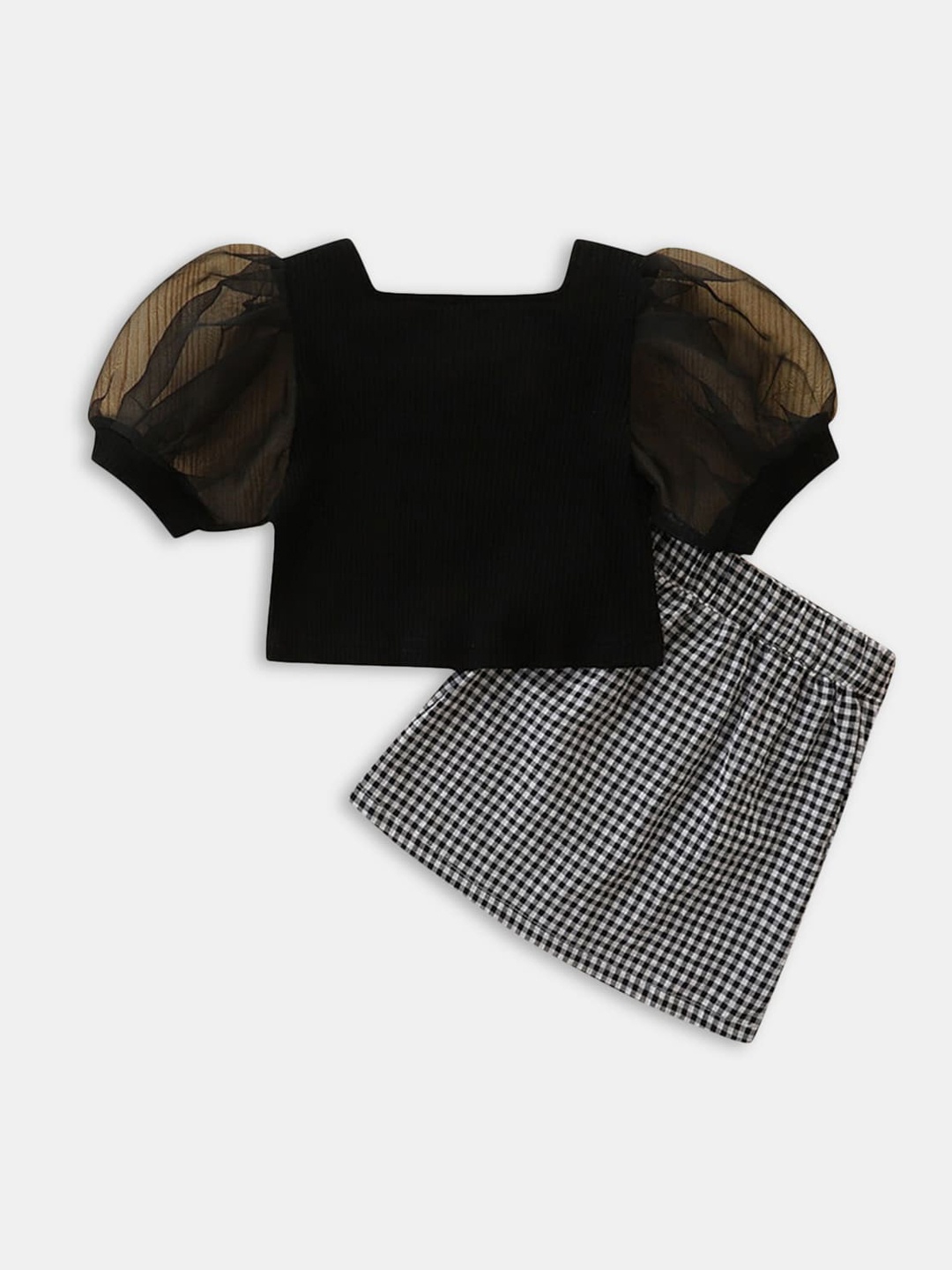 

Hopscotch Girls Black & Grey Top with Skirt