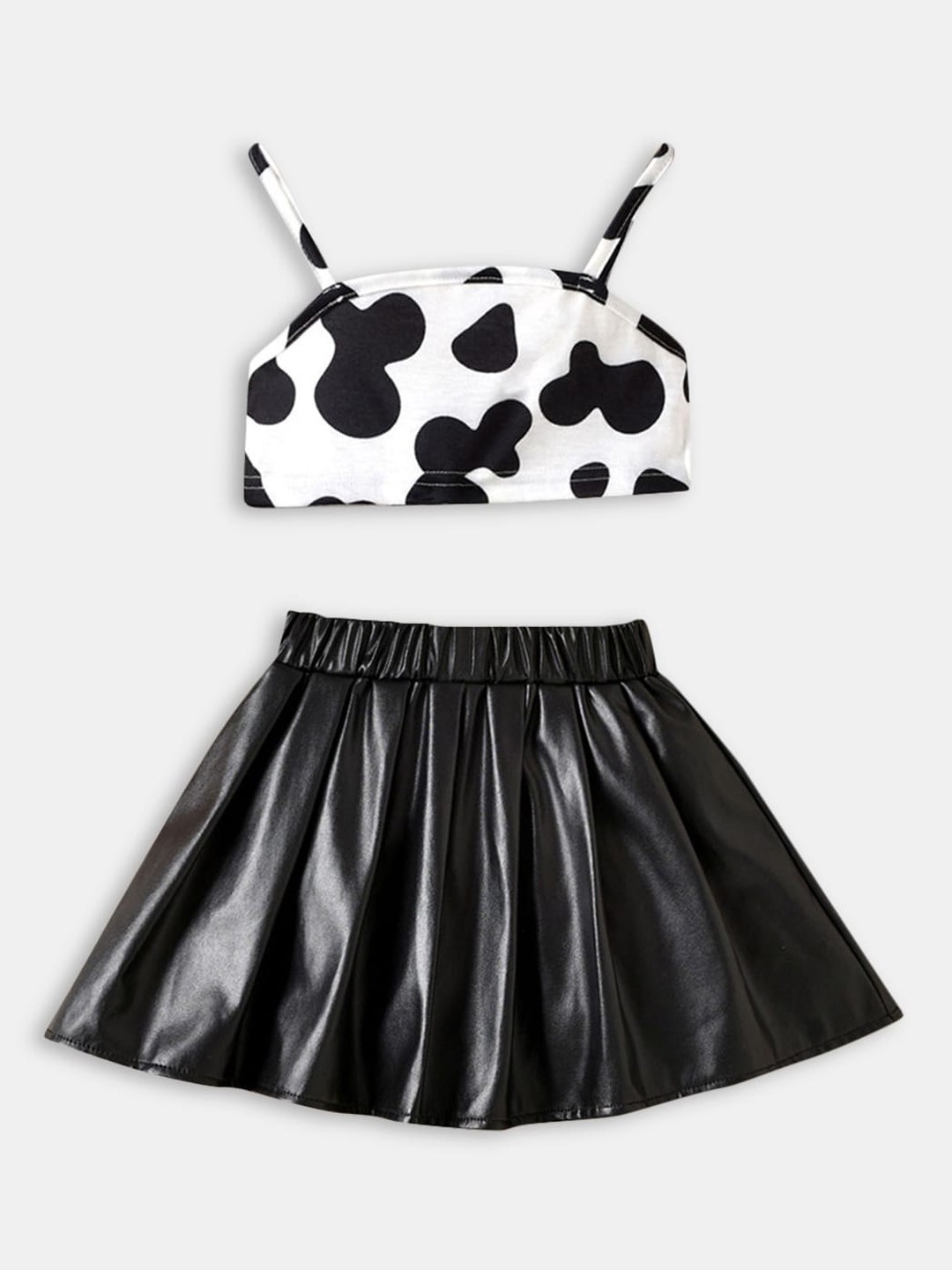 

Hopscotch Girls Black And White Animal Print Top And Skirt Clothing Set