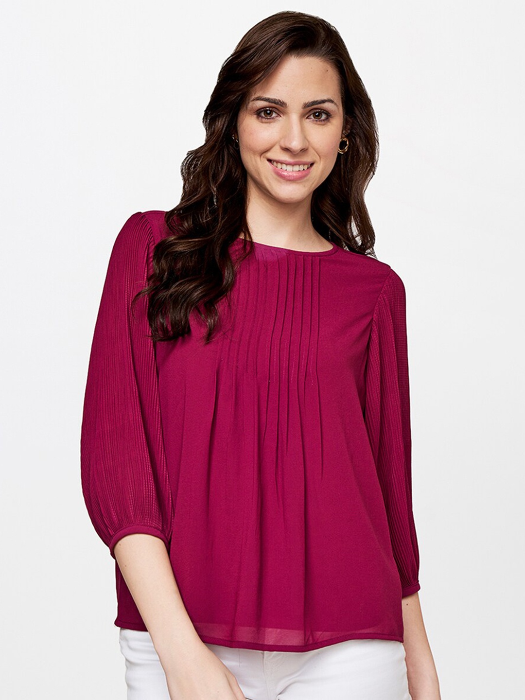

AND Burgundy Solid Top