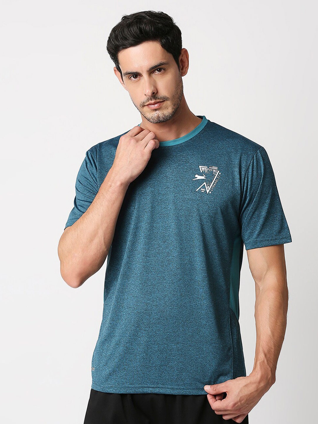 

Black Panther Men Teal Slim Fit T-shirt