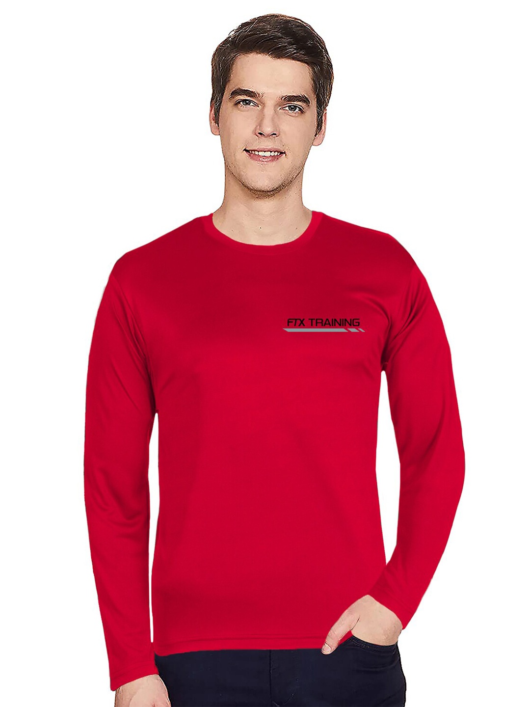 

FTX Men Red Solid T-shirt