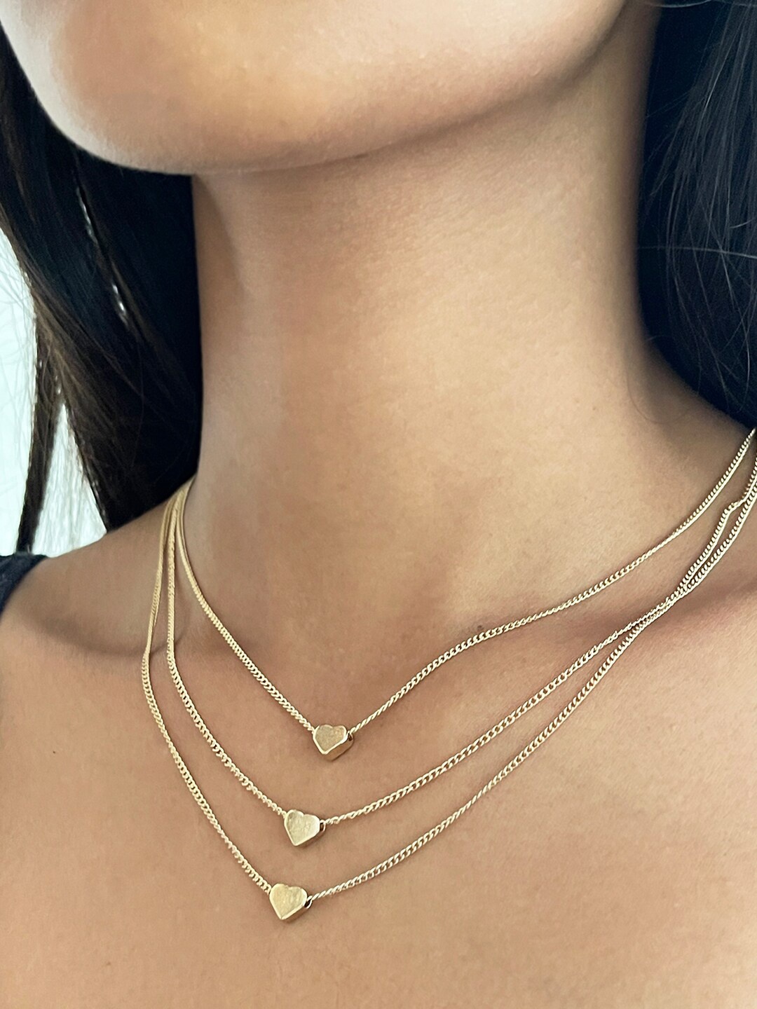 

Ayesha Gold-Toned Gold-Plated Heart Pendant Layered Necklace