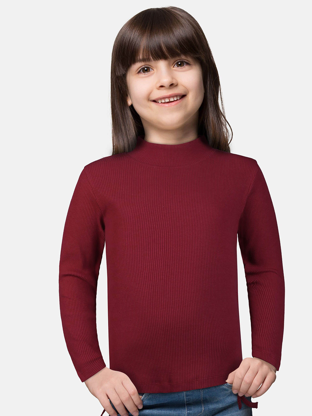 

Gini and Jony Girls High Neck Top, Maroon