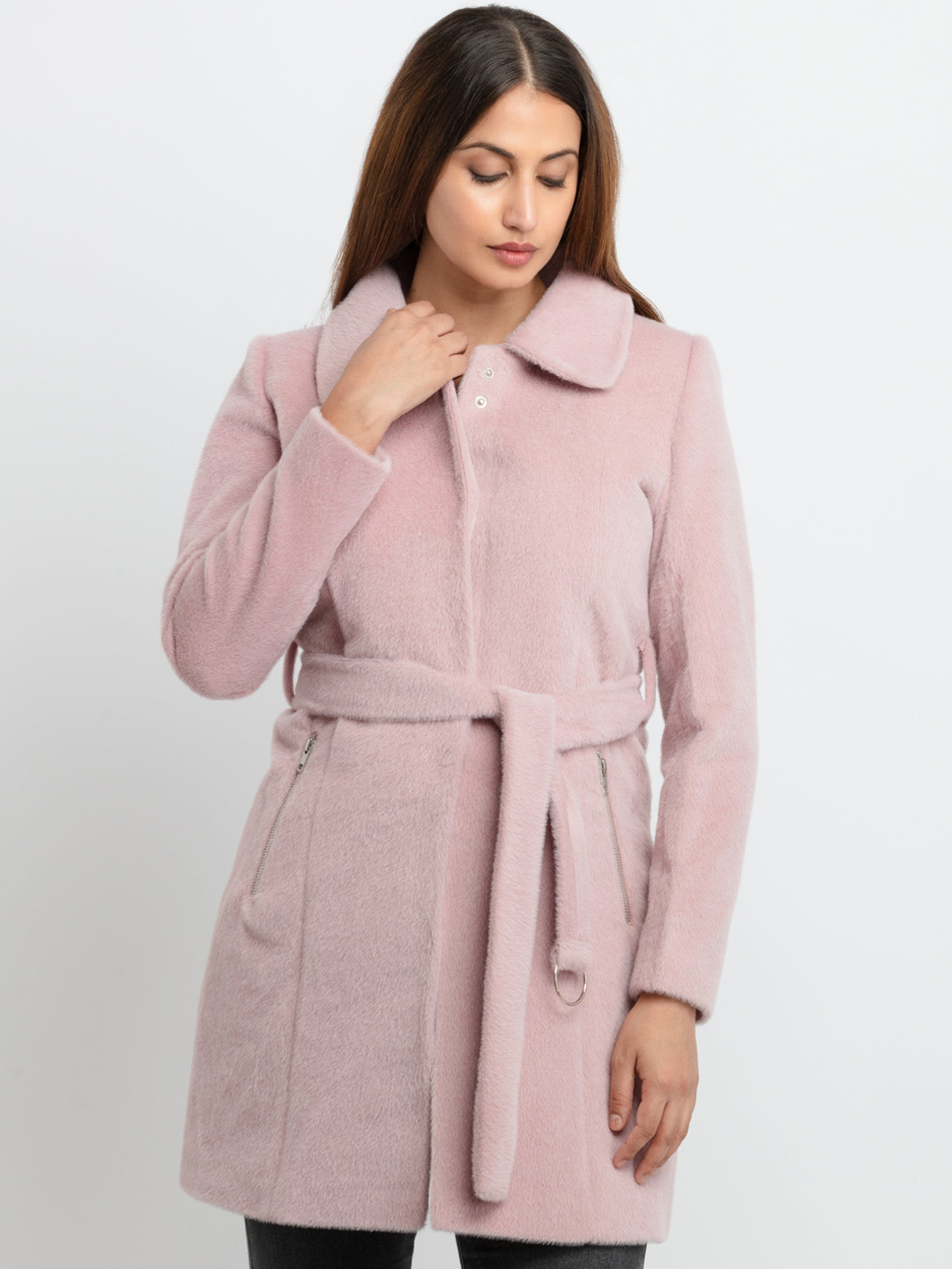 

Status Quo Women Pink Longline Parka Jacket