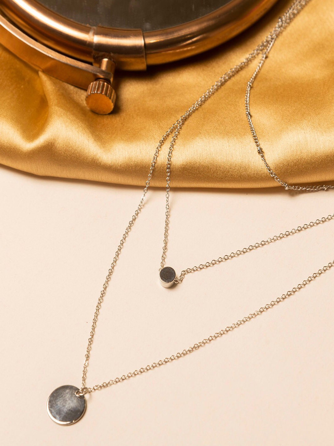 

Jewelz Silver-Toned Silver-Plated Layered Necklace