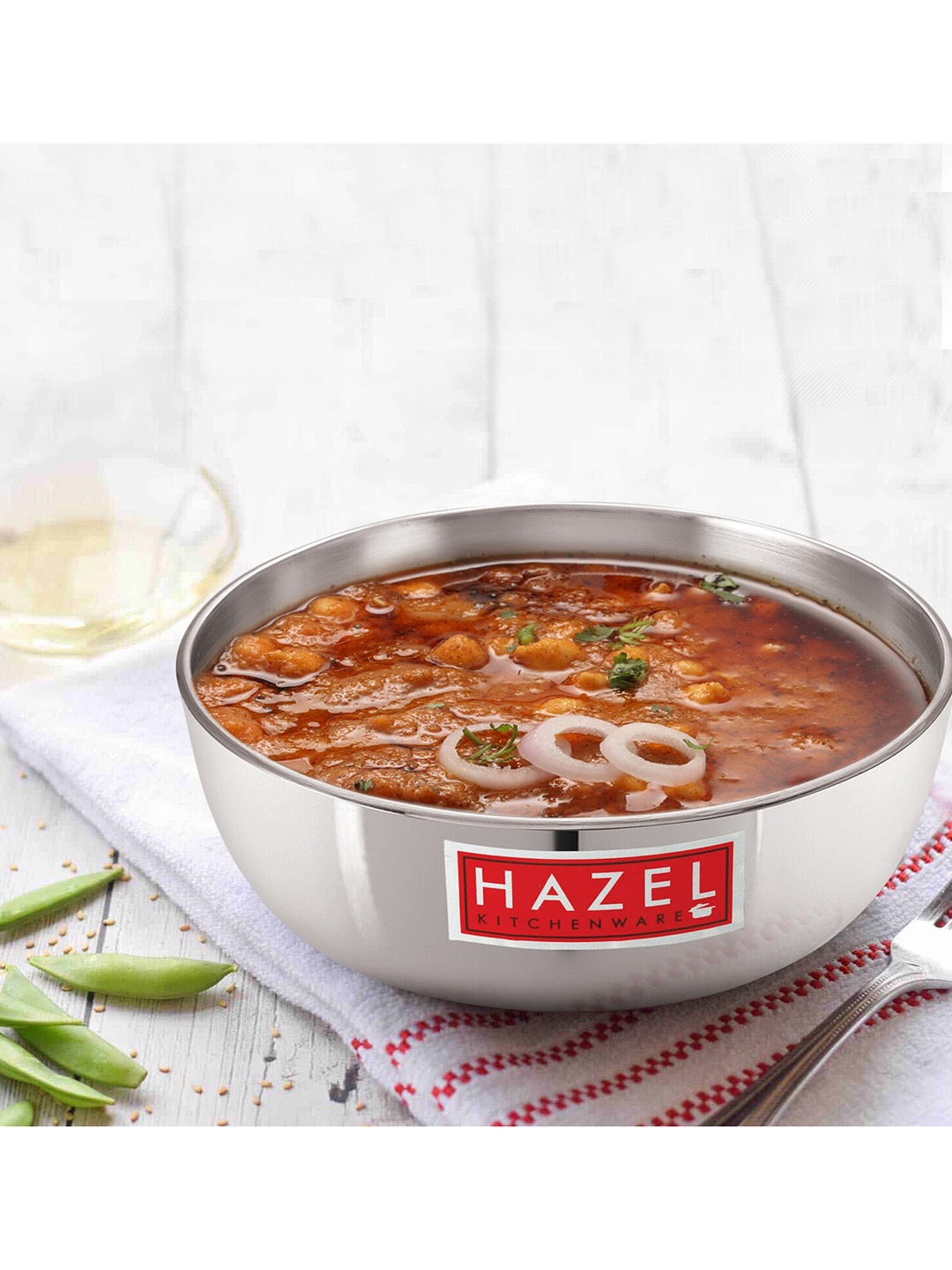 

HAZEL Silver-Toned Aluminium Tasra Kadai With Lid & Without Handle 2.9 L