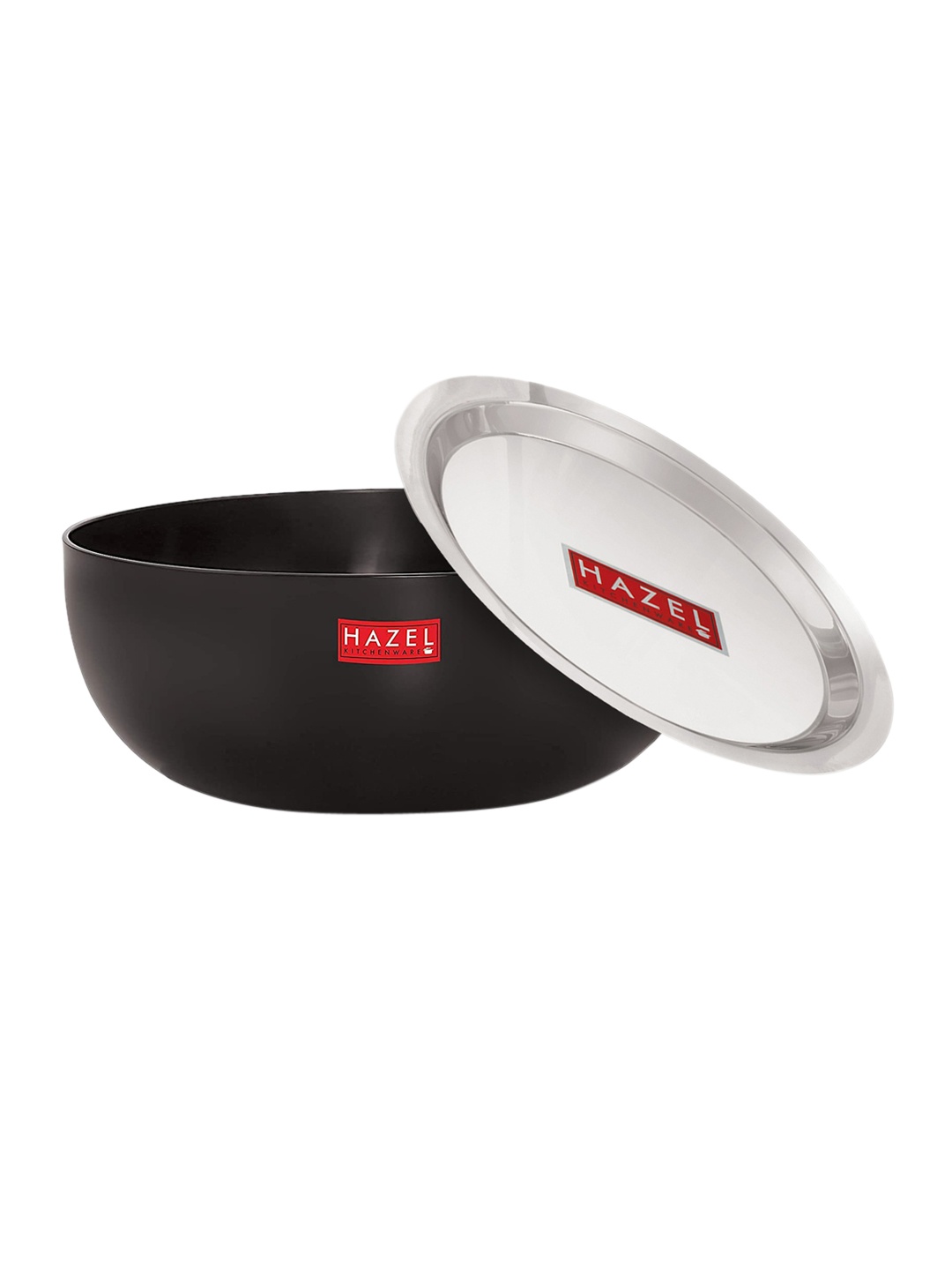 

HAZEL Black Aluminium Tasra Kadai With Lid & Without Handle 2.3 L