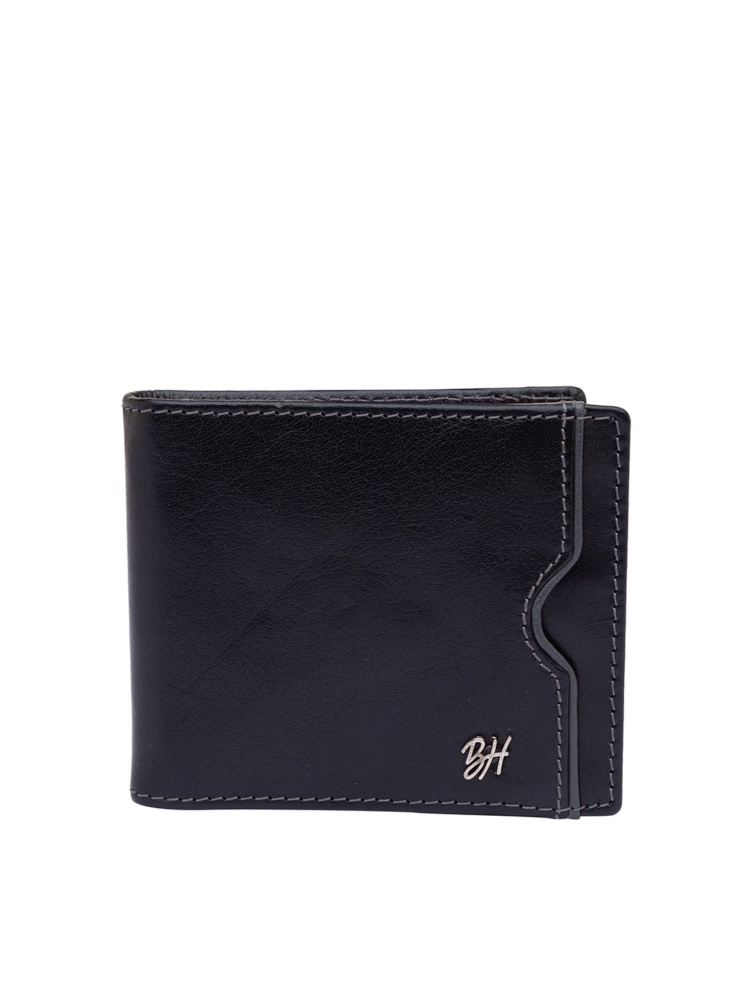 

Being Human Men Black Leather Two Fold Wallet