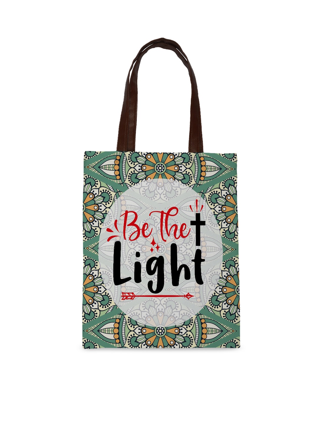 

Crazy Corner Green Printed Oversized Shopper Tote Bag with Cut Work