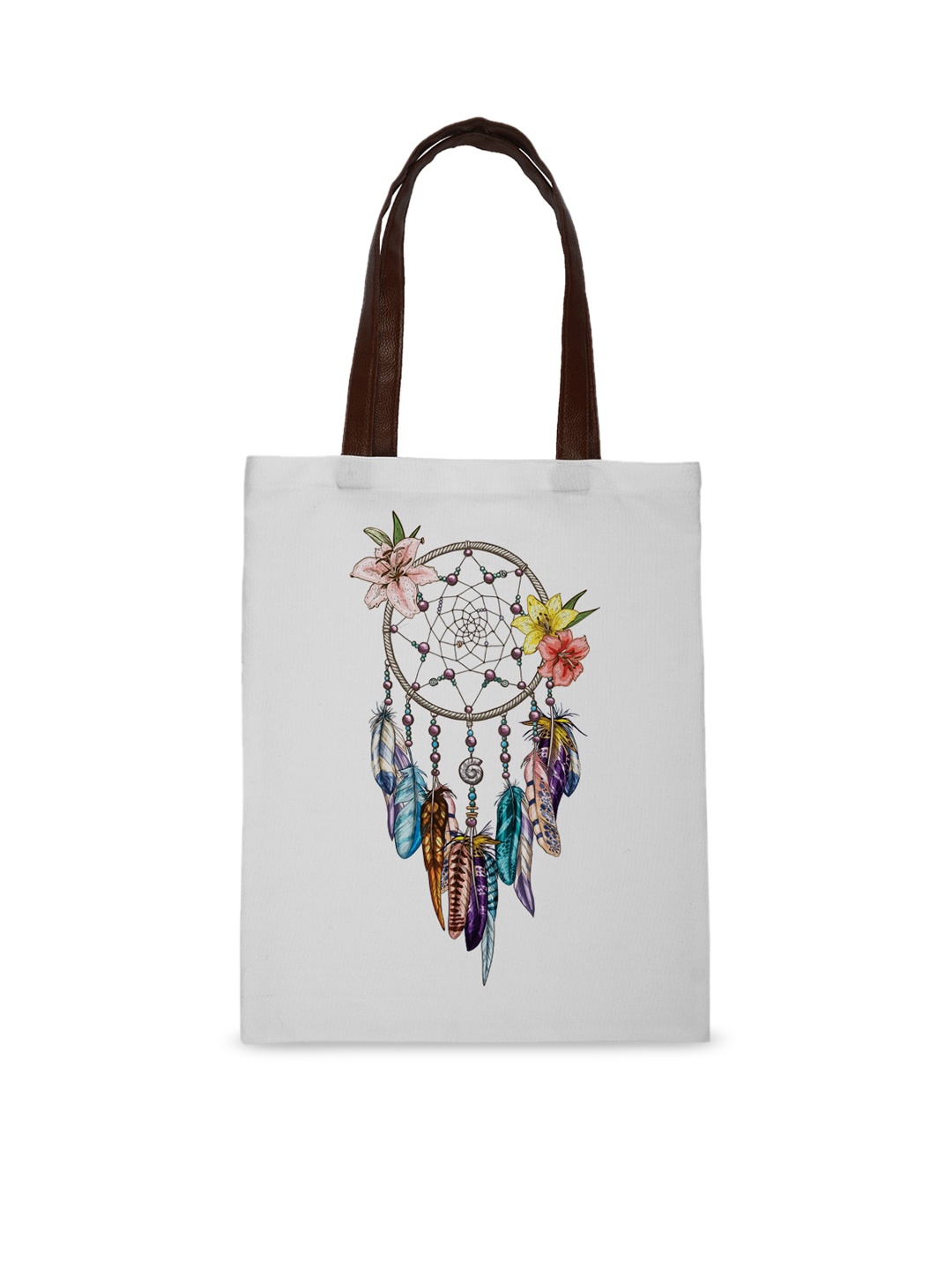 

Crazy Corner White Printed Canvas Shopper Tote Bag