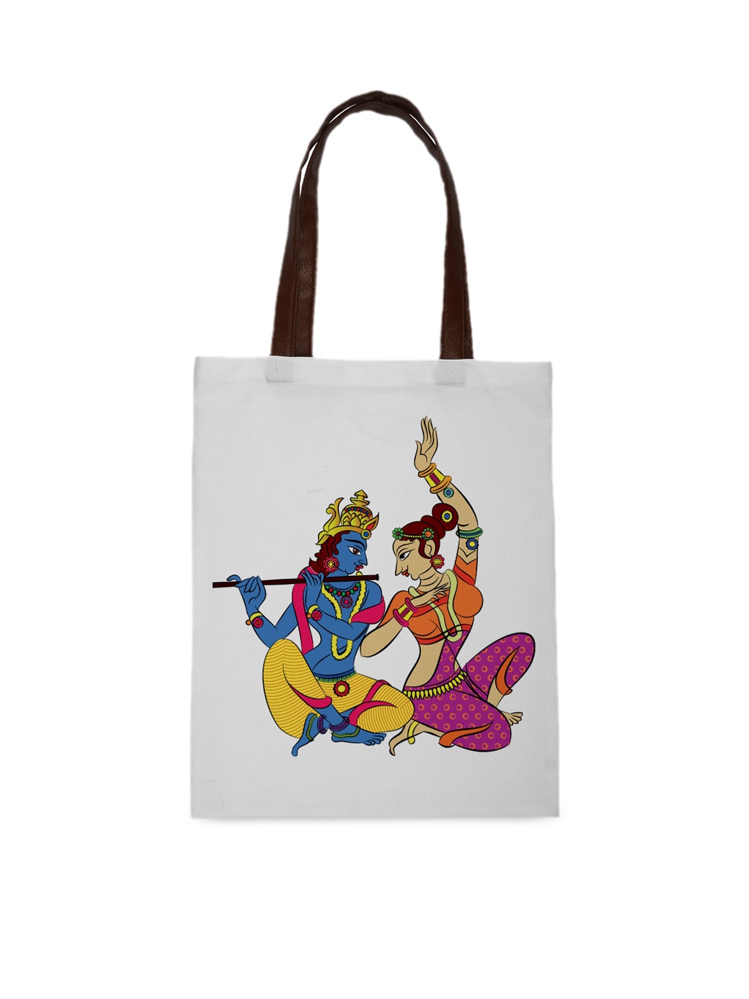 

Crazy Corner White Printed Structured Tote Bag