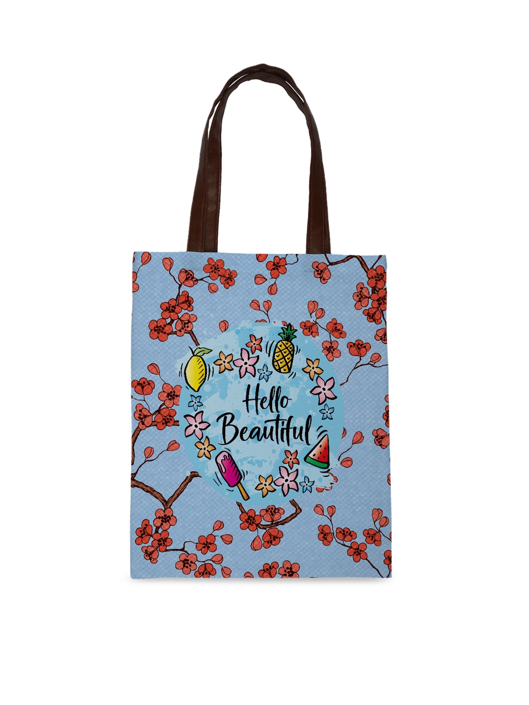 

Crazy Corner Blue Floral Printed Structured Tote Bag