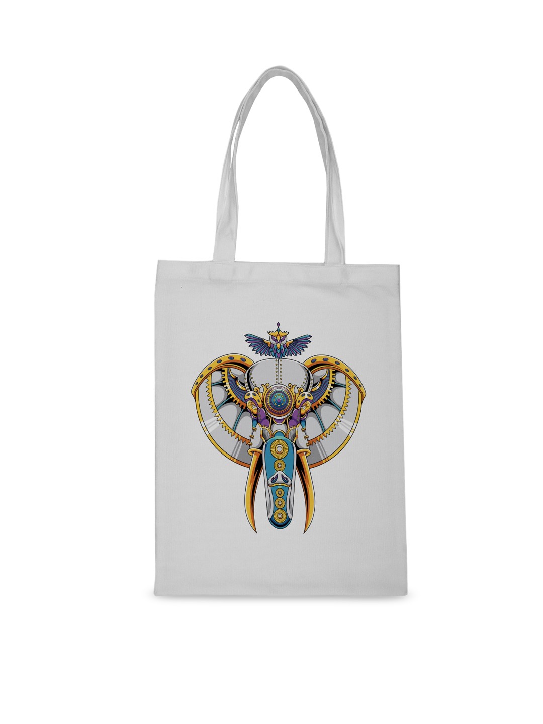 

Crazy Corner White Printed Structured Tote Bag