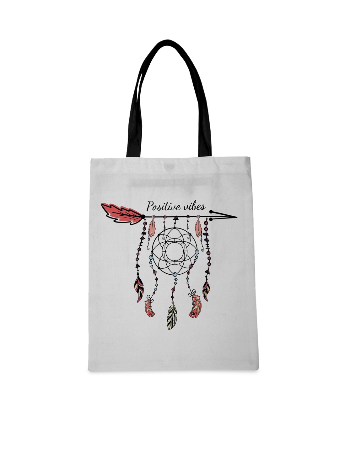 

Crazy Corner Women White Printed Shopper Tote Bag